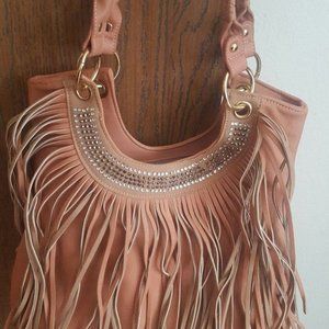 Never used/New Fashion Leather Salmon Fringe Purse